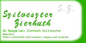 szilveszter zierhuth business card